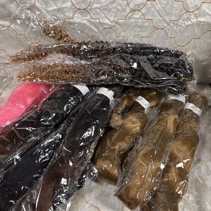 BRAIDING WEAVING HAIR EXTENSION LOT ASSORTED Pink Brown Black Ombré Caramel Curl